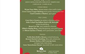 Taste of Wales Menu
